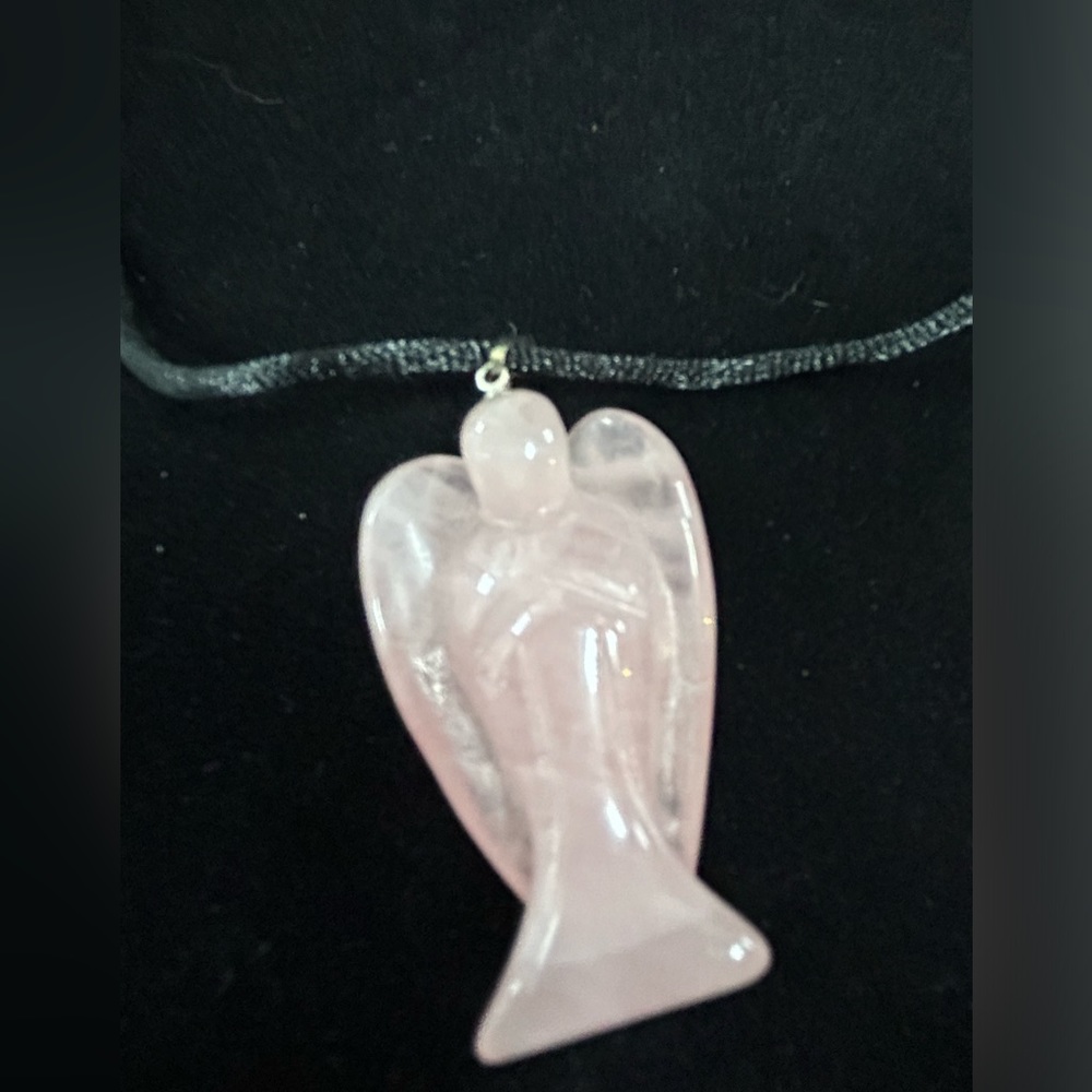 Rose quartz, angel necklace - Picture 1 of 6
